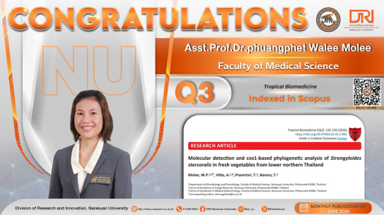 Congratulations to Asst.Prof.Dr.phuangphet Walee Molee Published in International Journal on SCOPUS