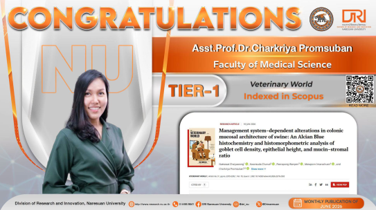Congratulations to Asst.Prof.Dr.Charkriya Promsuban Published in International Journal on SCOPUS